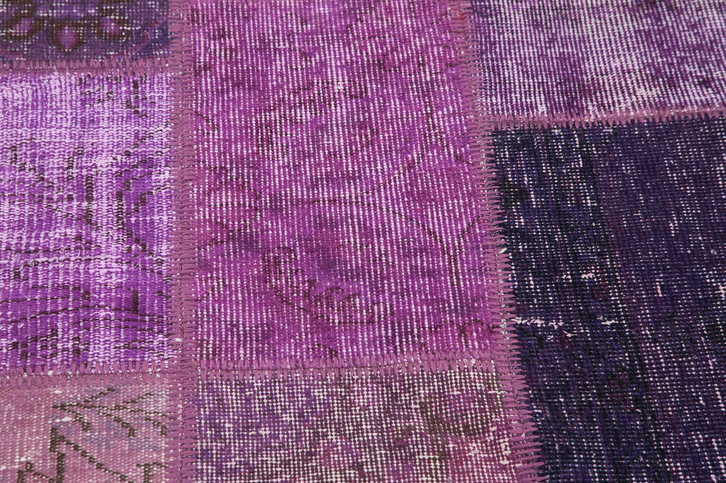 5x5 Purple Round Patchwork Rug - 29052