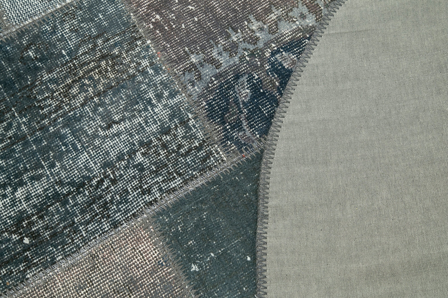 5x5 Grey Round Patchwork Rug - 29057