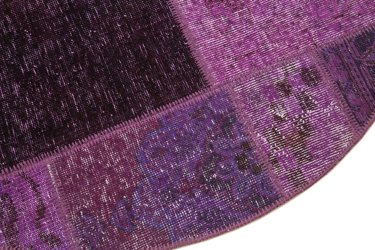 5x5 Purple Round Patchwork Rug - 29062