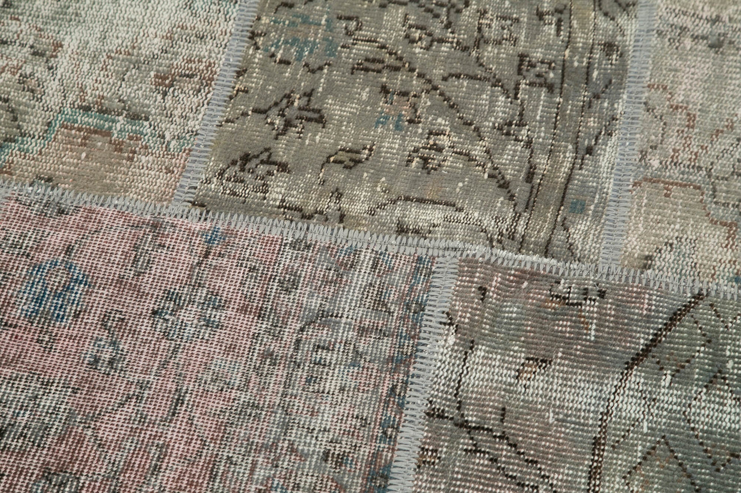 5x5 Grey Round Patchwork Rug - 29100