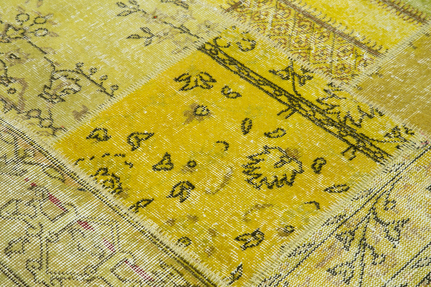 6x6 Yellow Round Patchwork Rug - 29184