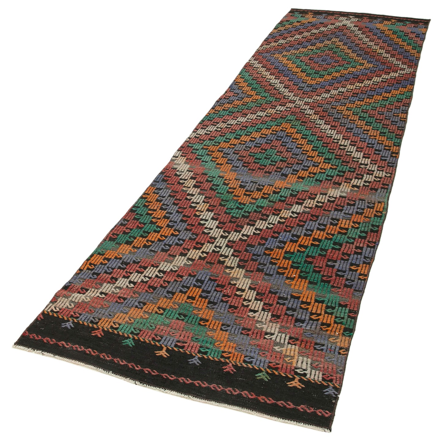 3x12 Multicolor Oriental Kilim Runner Rug - 29213