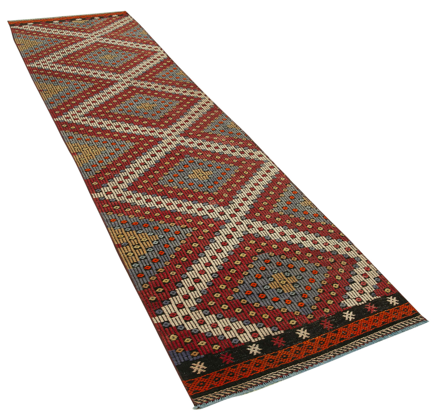 3x11 Multicolor Oriental Kilim Runner Rug - 29259