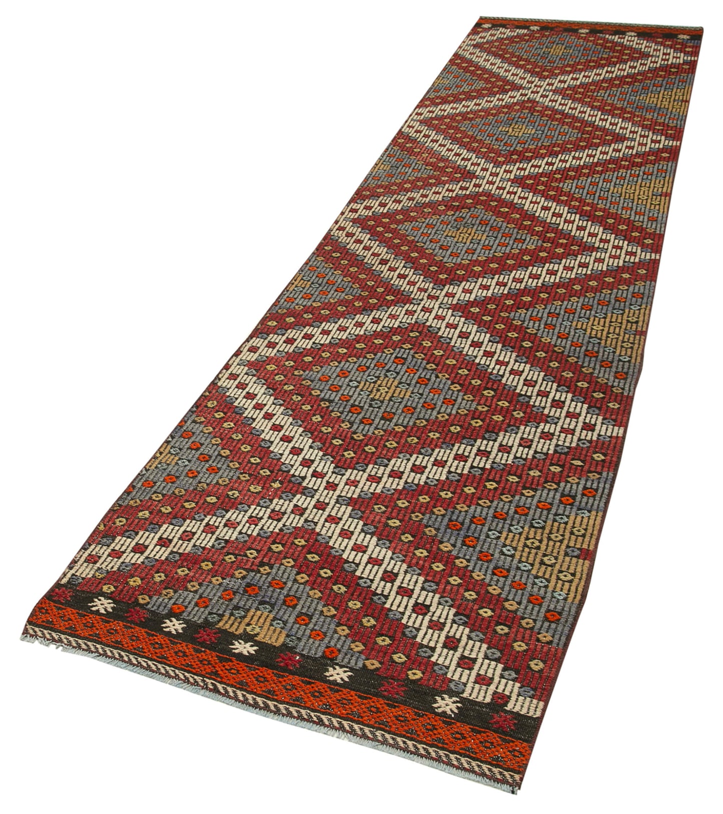 3x11 Multicolor Oriental Kilim Runner Rug - 29259