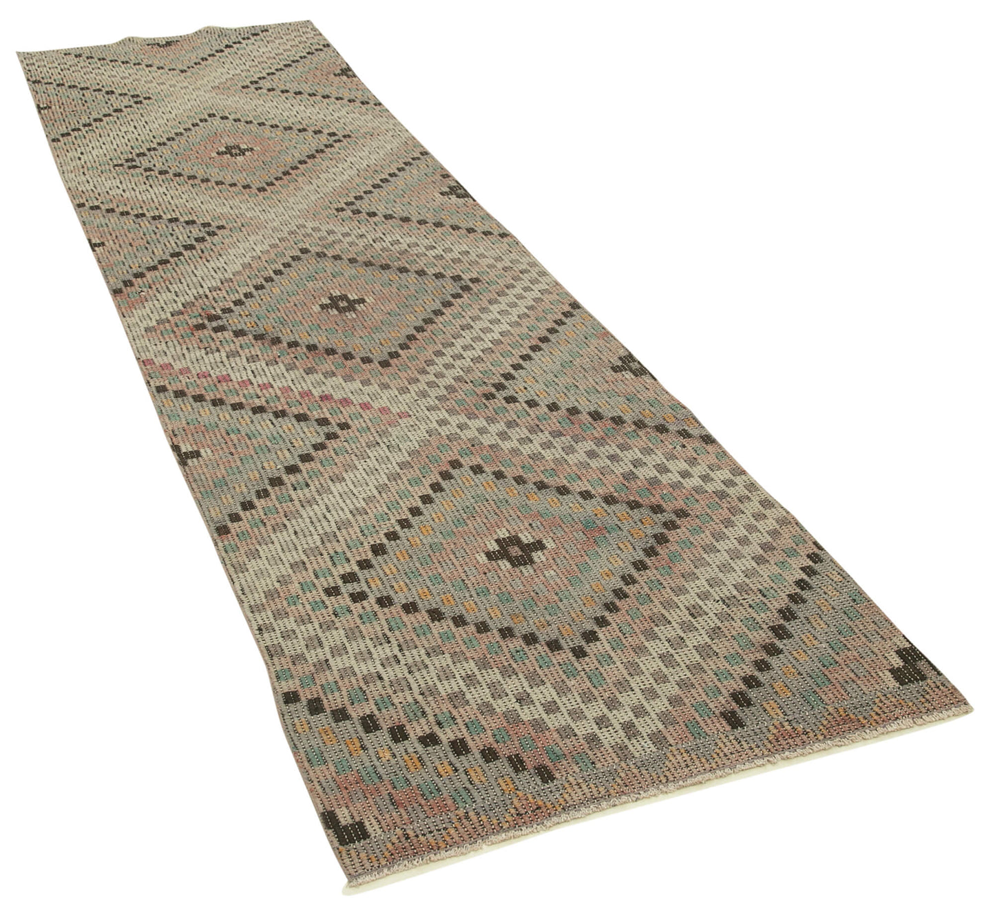 3x10 Beige Oriental Kilim Runner Rug - 29269