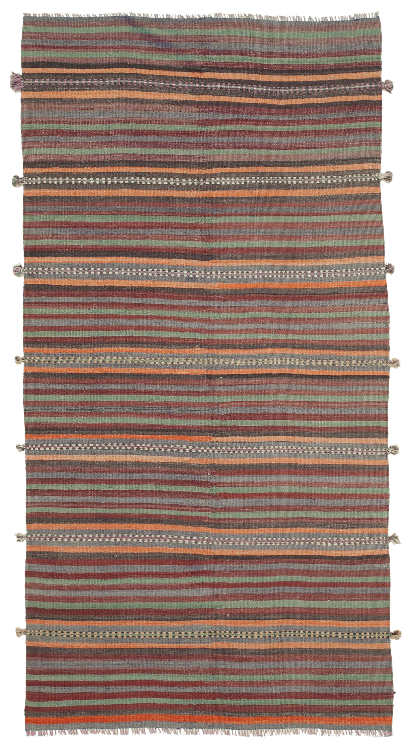 4x9 Orange Oriental Kilim Rug - 29321