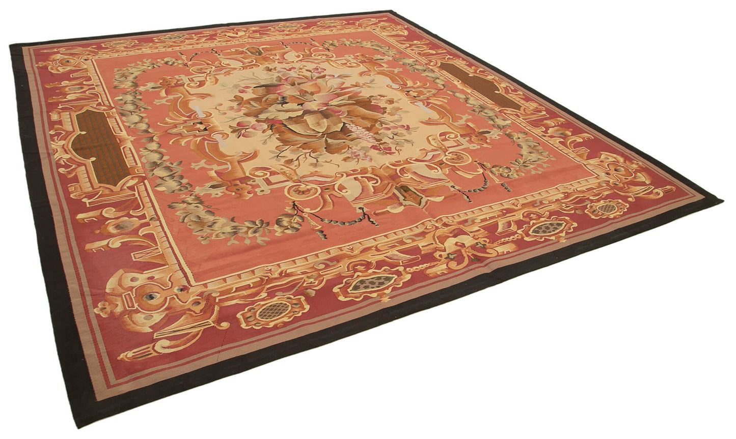10x11 Red Aubusson Kilim - 29479