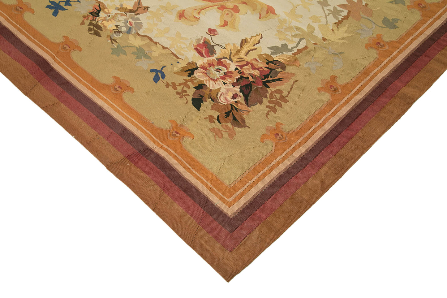 10x13 Beige Aubusson Kilim - 29494