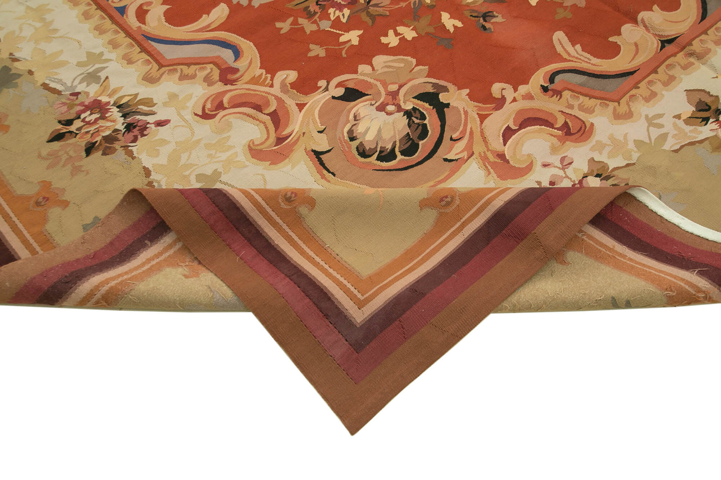 10x13 Beige Aubusson Kilim - 29494