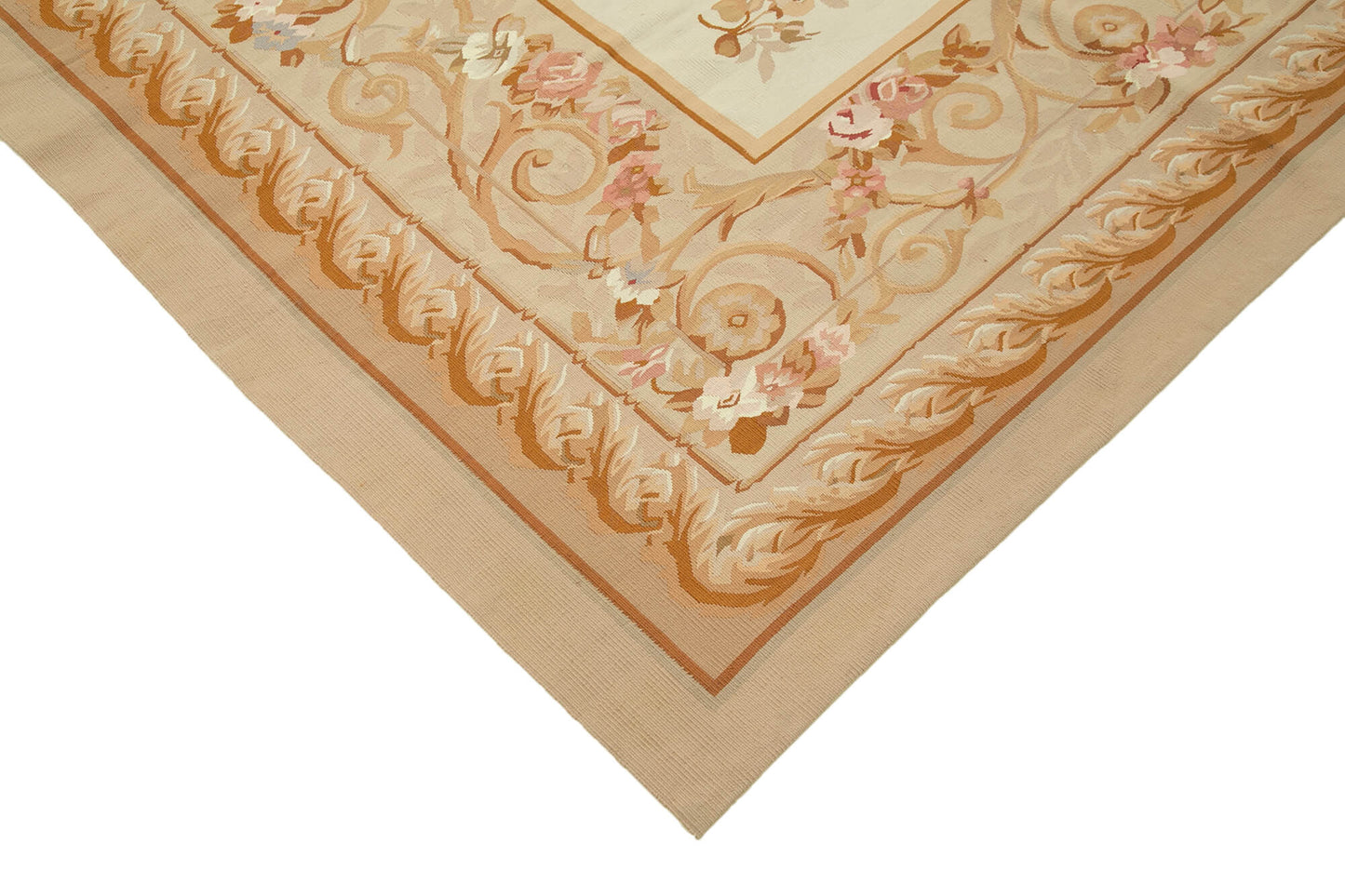 10x14 Beige Aubusson Kilim - 29495