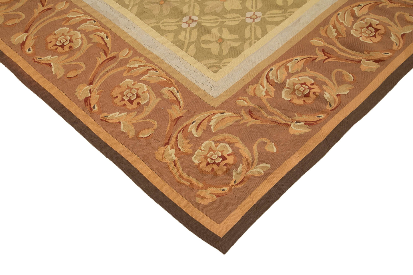 9x12 Brown Aubusson Kilim - 29499