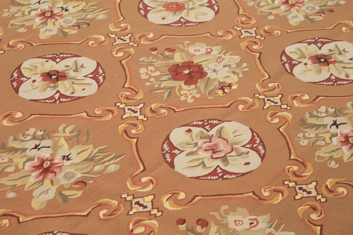 10x14 Beige Aubusson Kilim - 29551