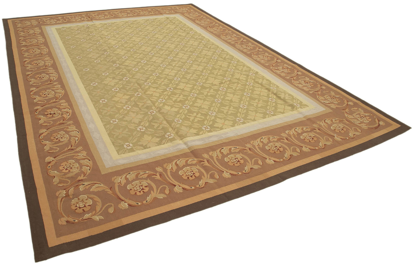 9x14 Floral Aubusson Kilim - 29553