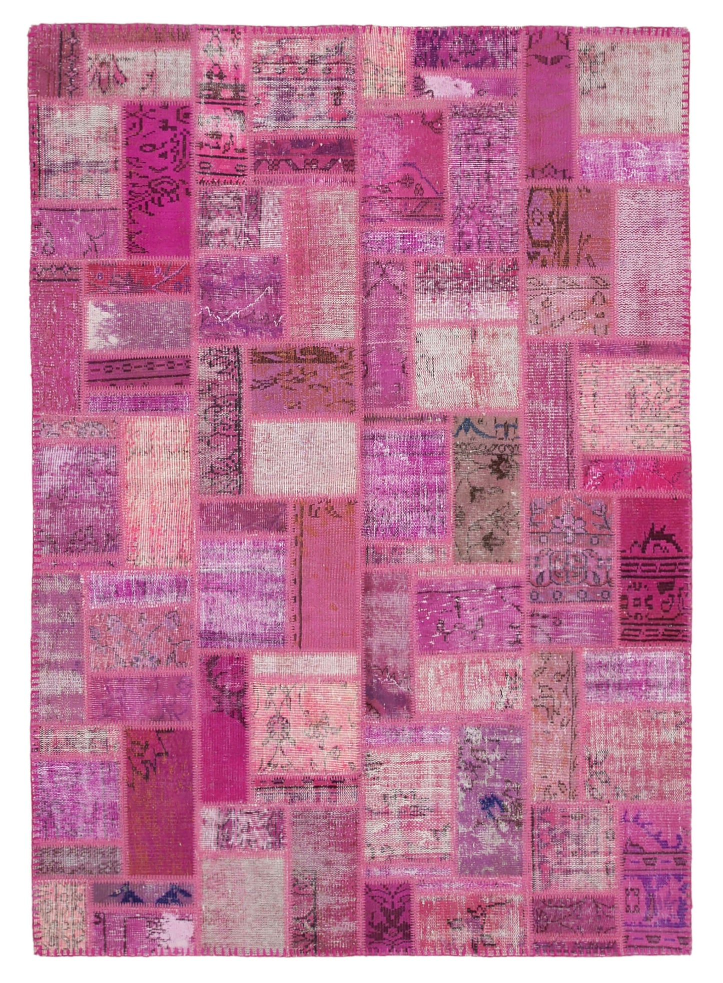 6x8 Pink Modern Patchwork Rug - 29561