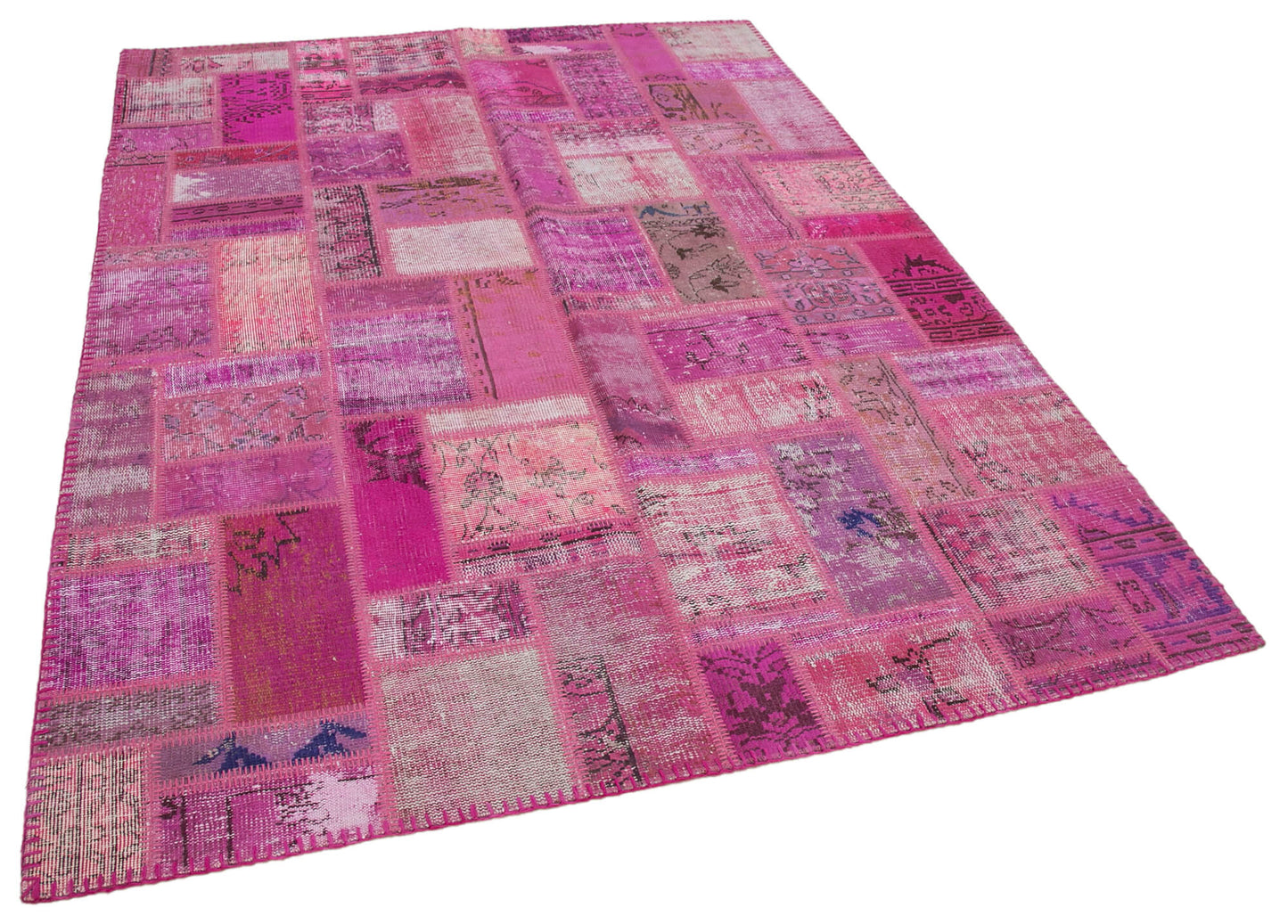 6x8 Pink Modern Patchwork Rug - 29561