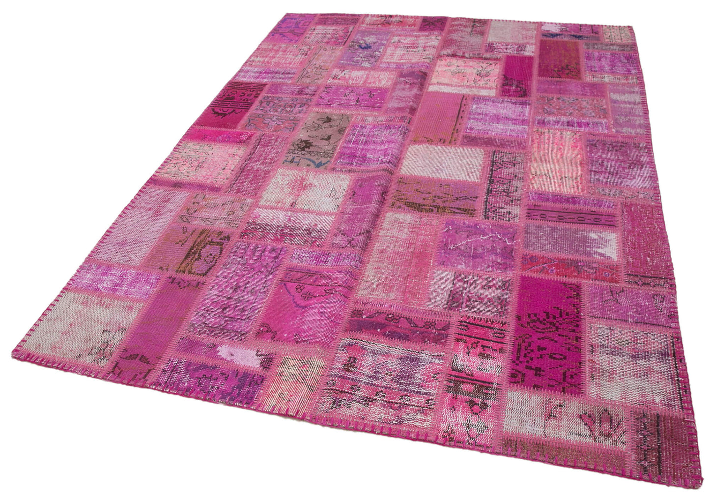 6x8 Pink Modern Patchwork Rug - 29561
