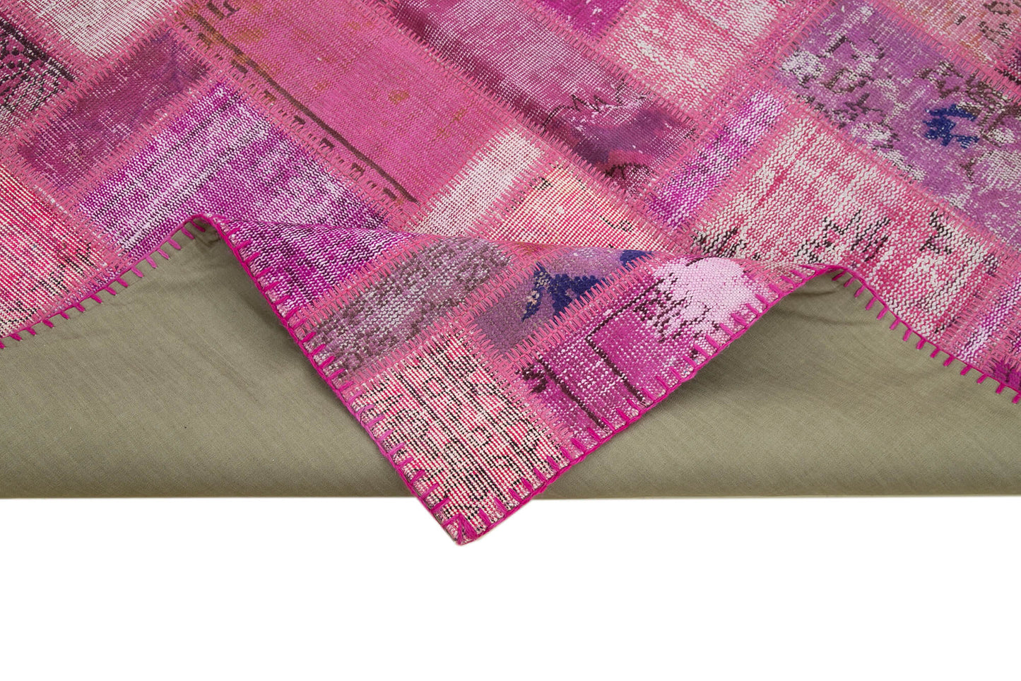 6x8 Pink Modern Patchwork Rug - 29561