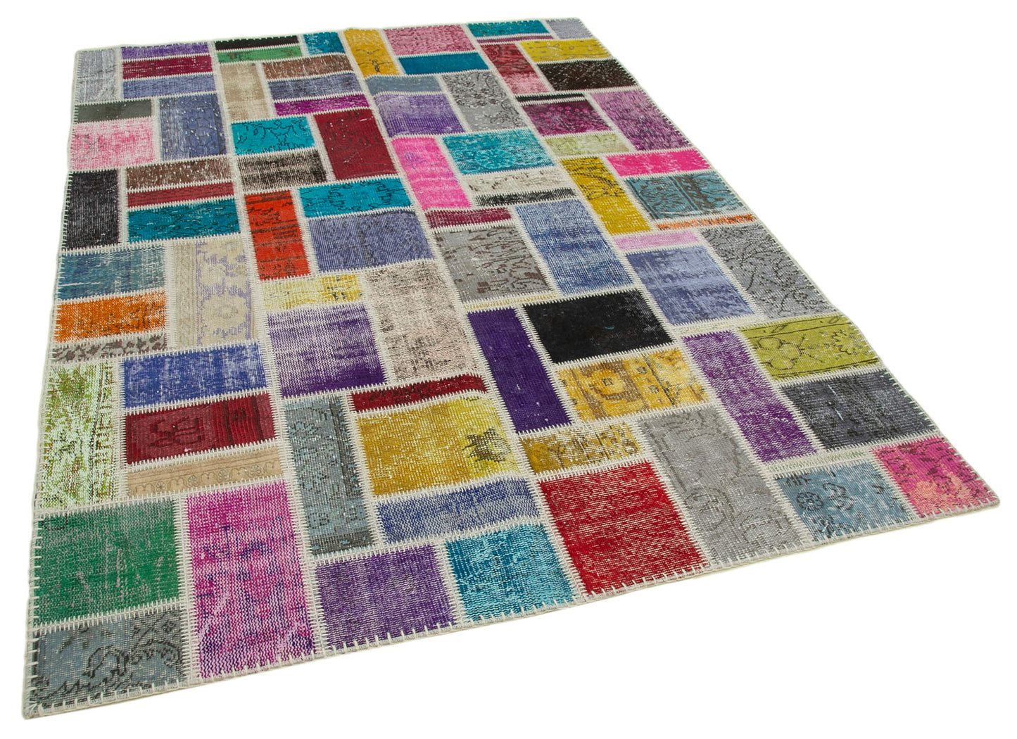 6x8 Multicolor Modern Patchwork Rug - 29572