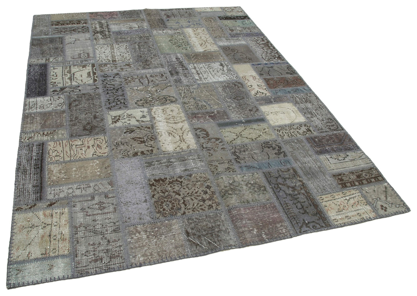 6x8 Grey Modern Patchwork Rug - 29573