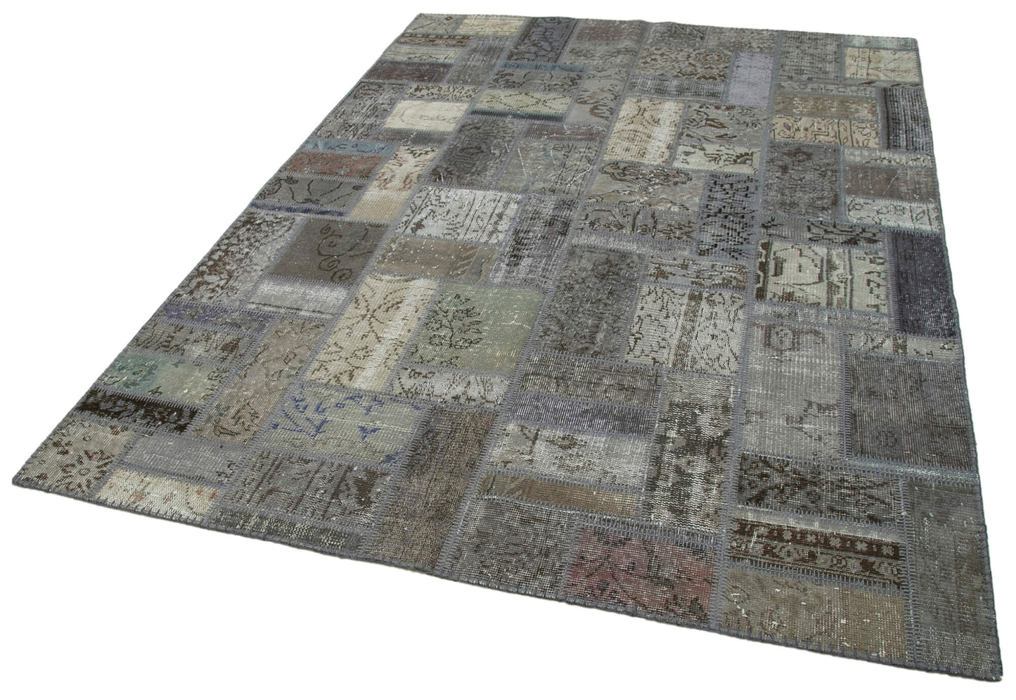 6x8 Grey Modern Patchwork Rug - 29573