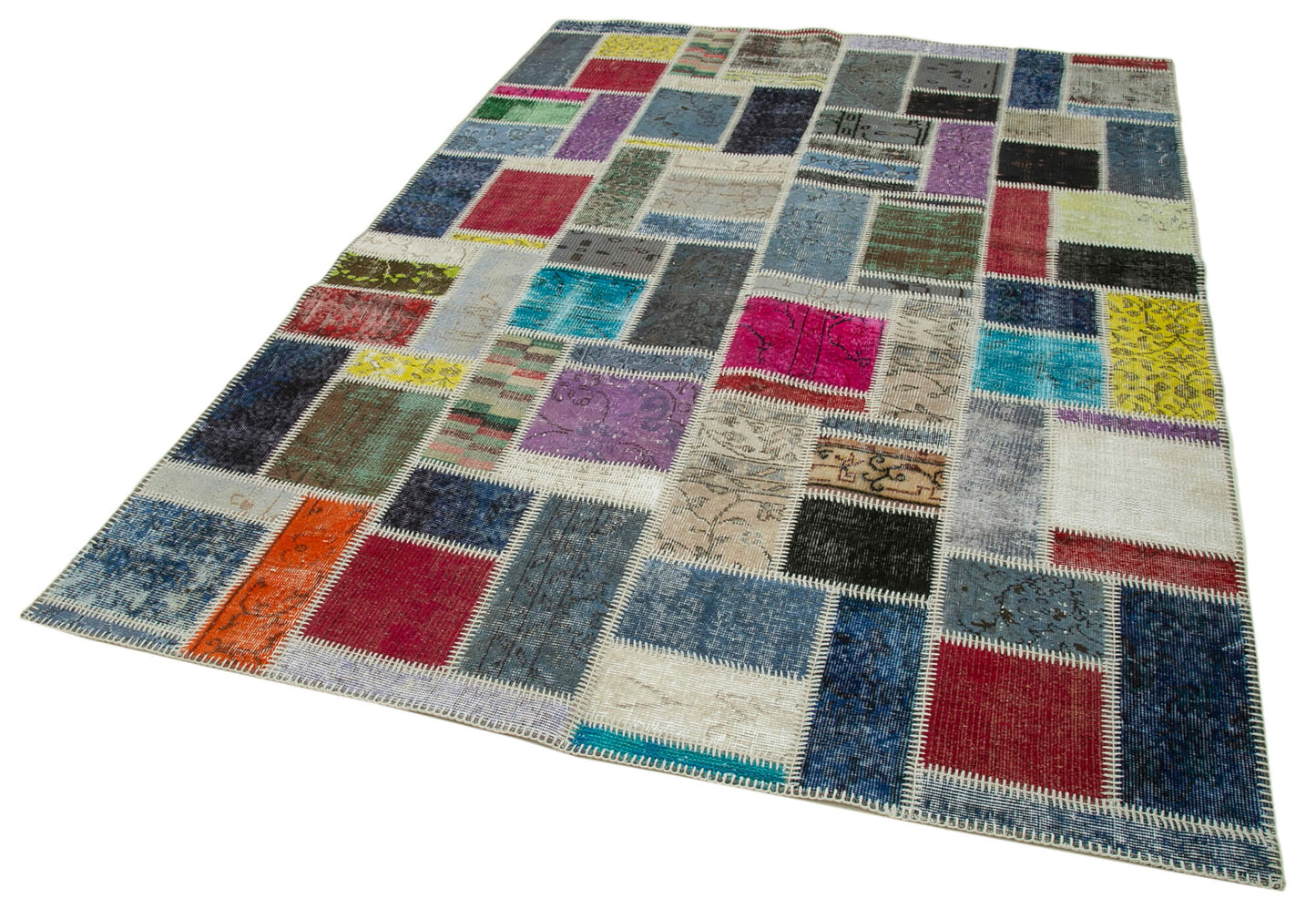 6x8 Multicolor Modern Patchwork Rug - 29576