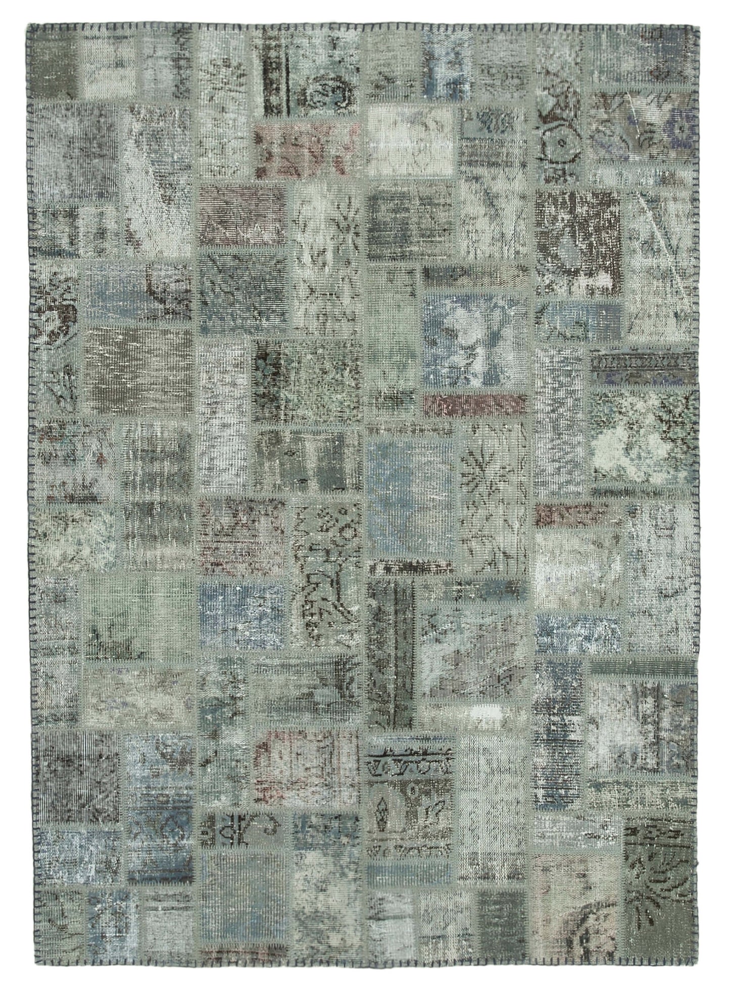 6x8 Grey Modern Patchwork Rug - 29581