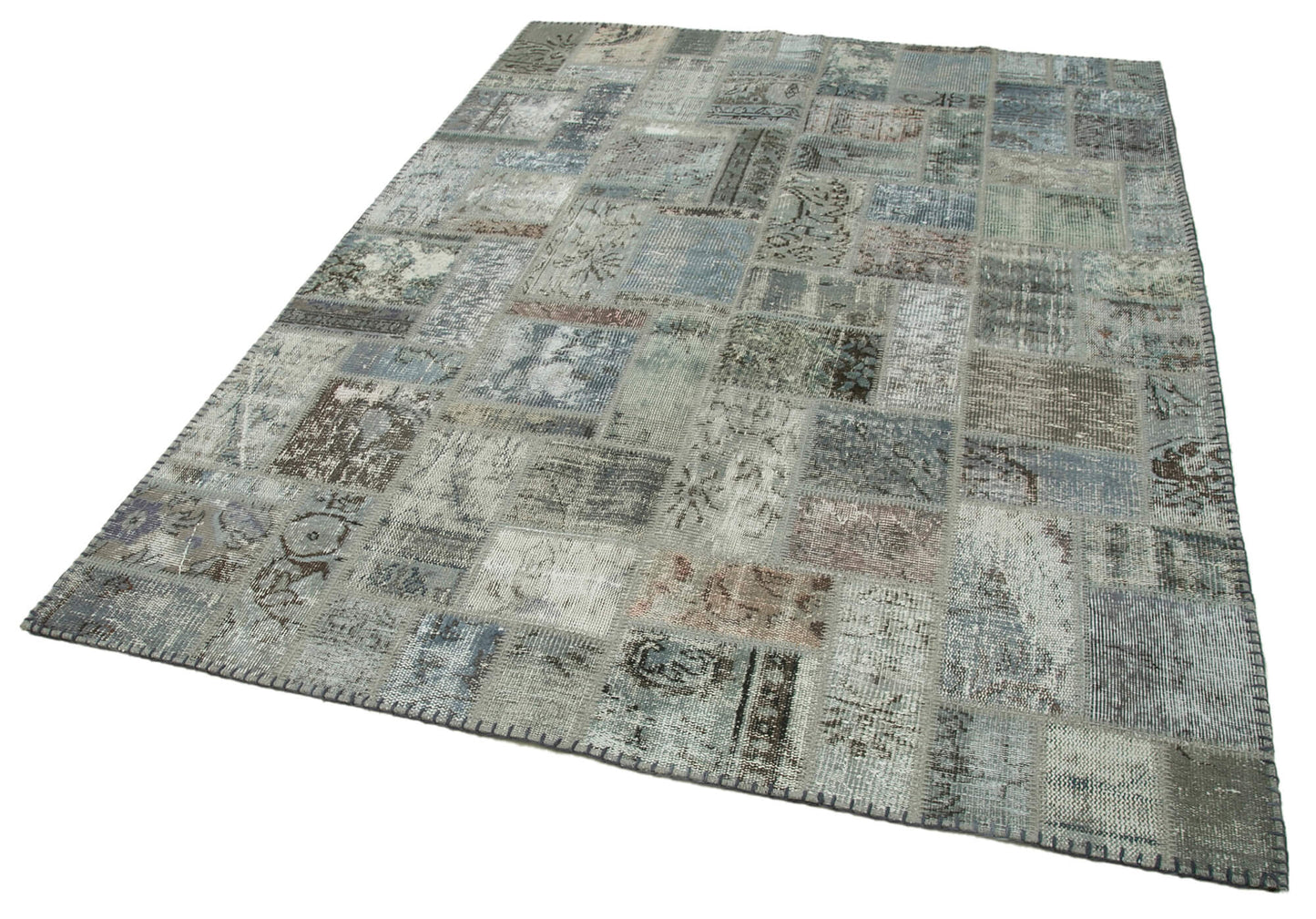6x8 Grey Modern Patchwork Rug - 29581