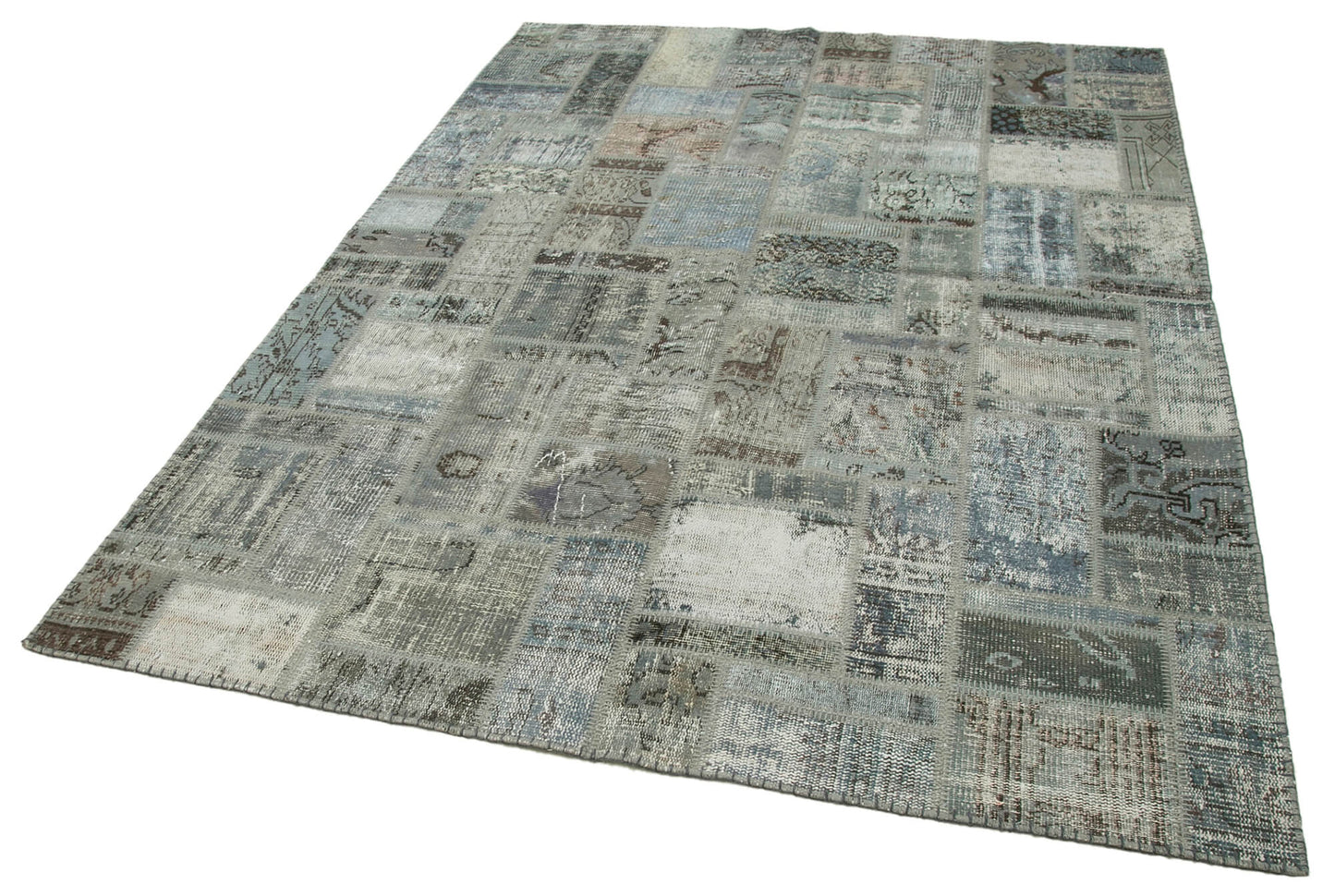 6x8 Grey Modern Patchwork Rug - 29586