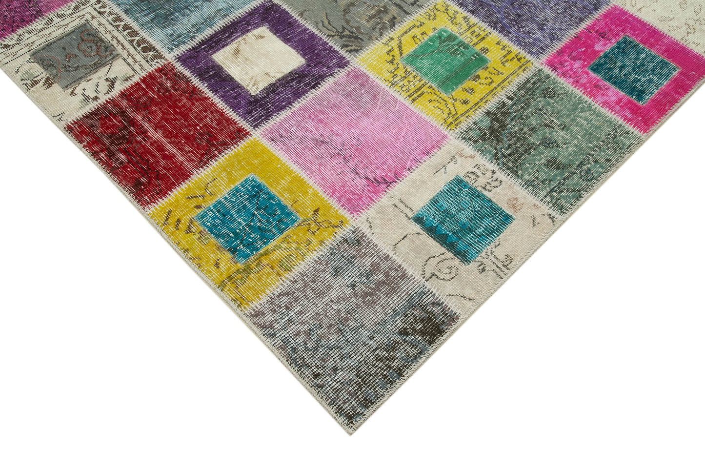 6x8 Multicolor Modern Patchwork Rug - 29590