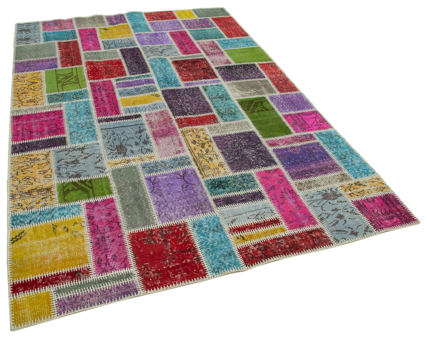 5x8 Multicolor Modern Patchwork Rug - 29601