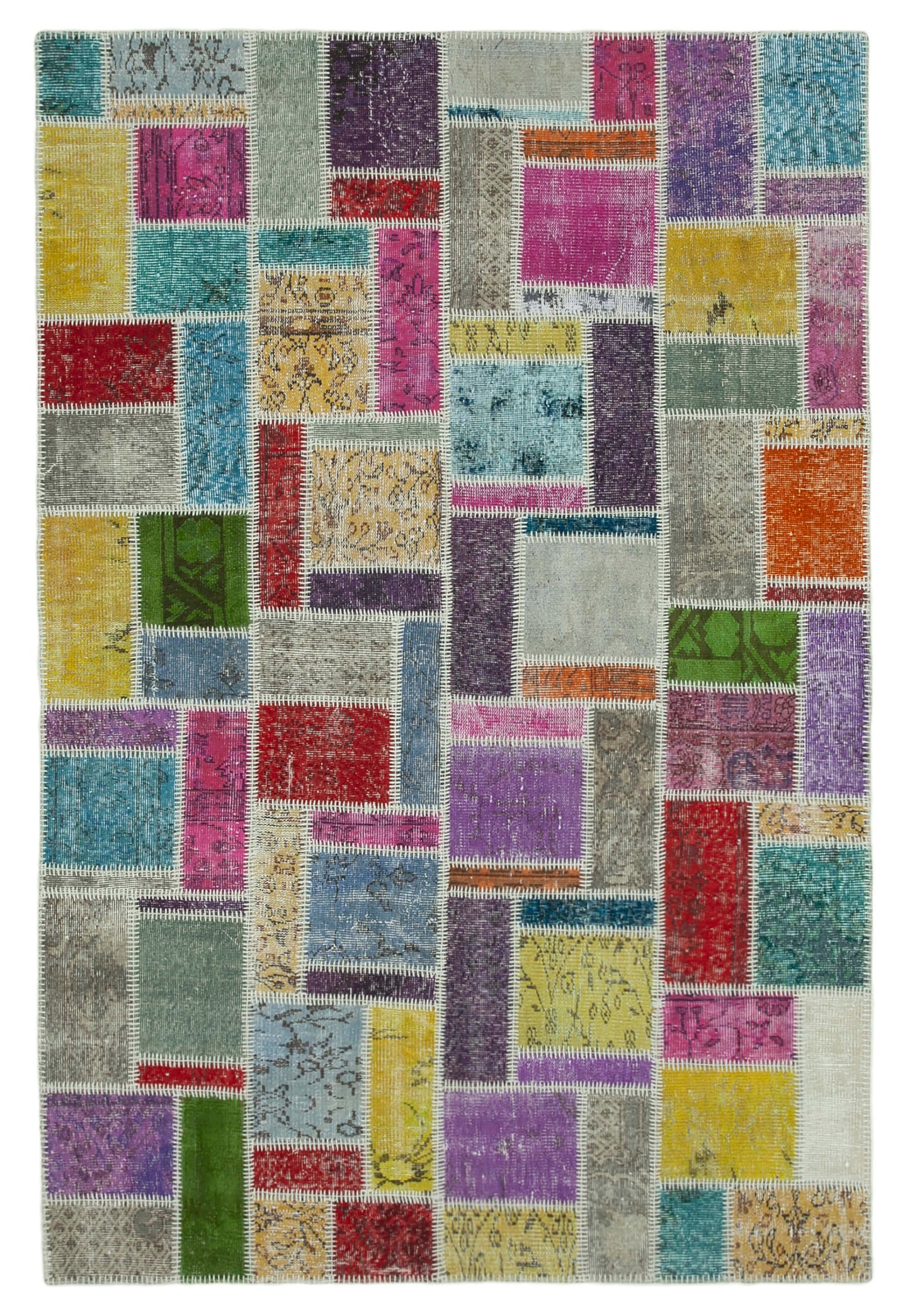 6x8 Multicolor Modern Patchwork Rug - 29604