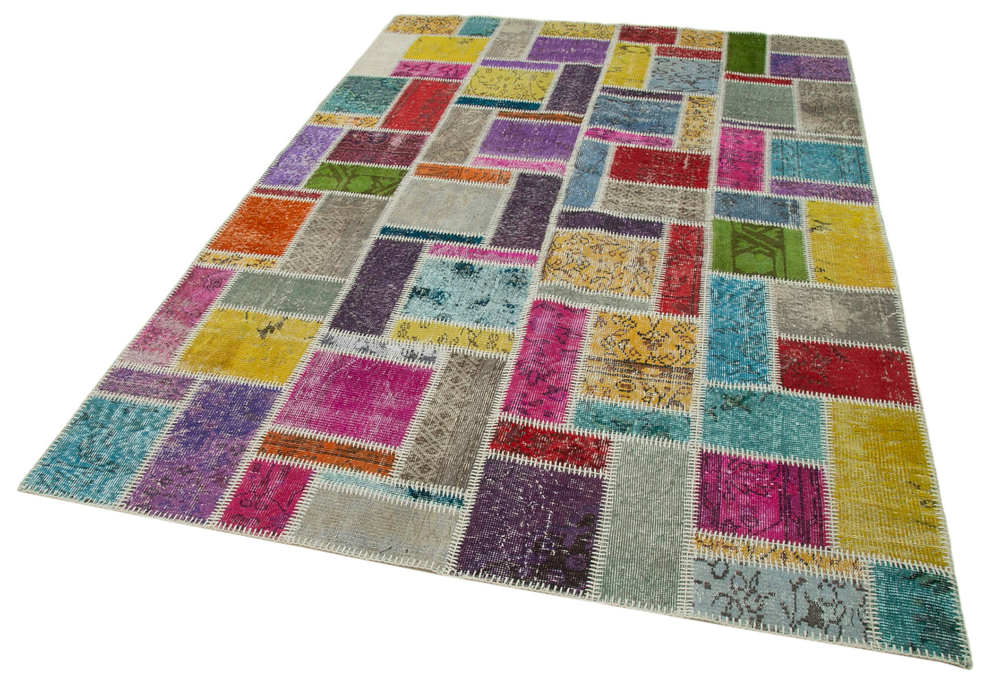 6x8 Multicolor Modern Patchwork Rug - 29604