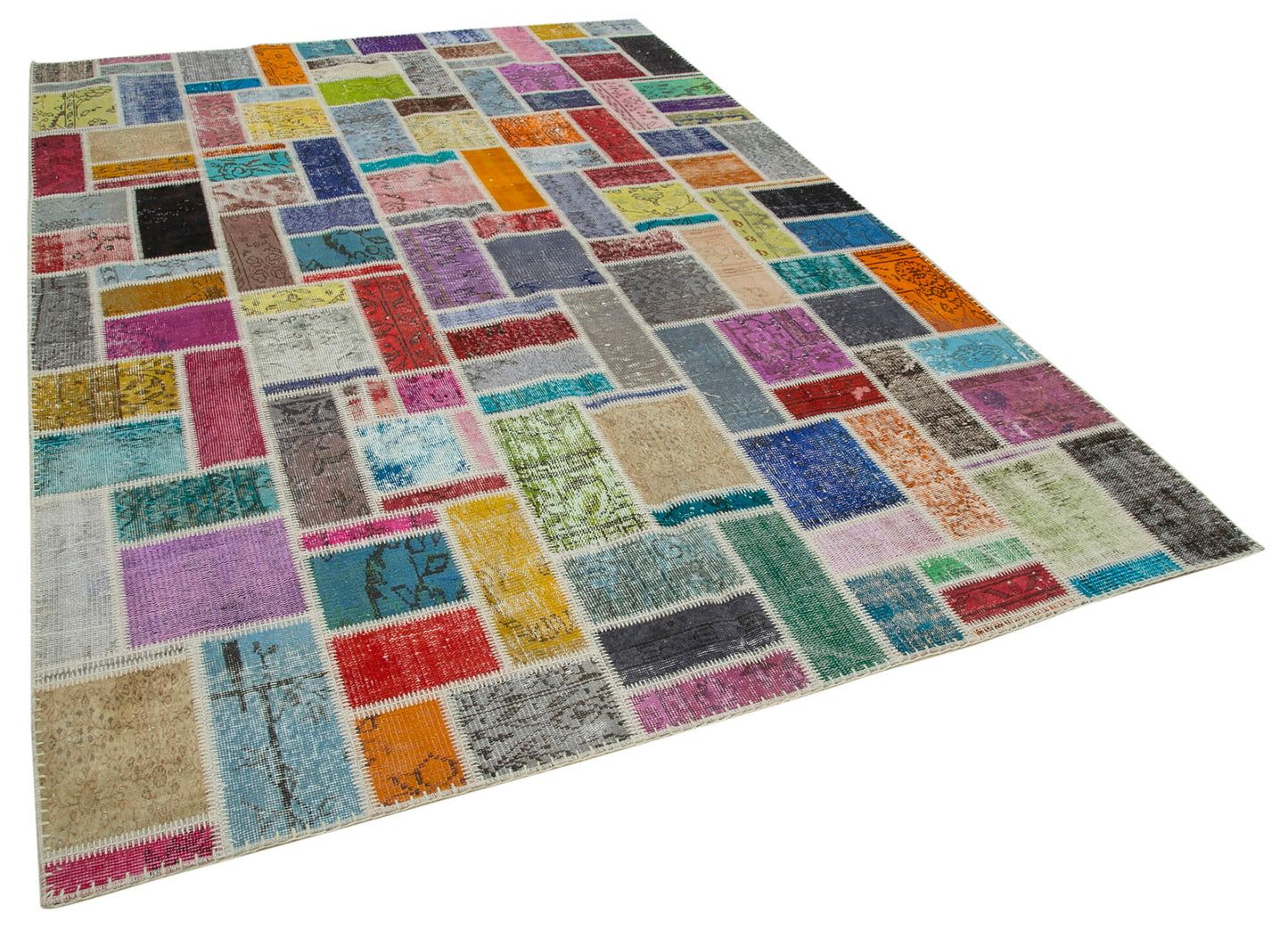 7x10 Multicolor Modern Patchwork Rug - 29619