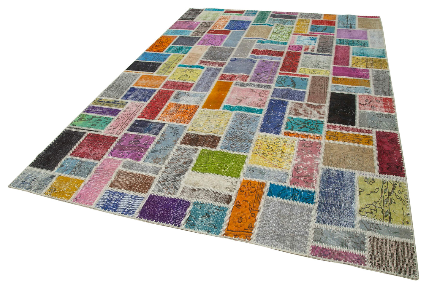 7x10 Multicolor Modern Patchwork Rug - 29619