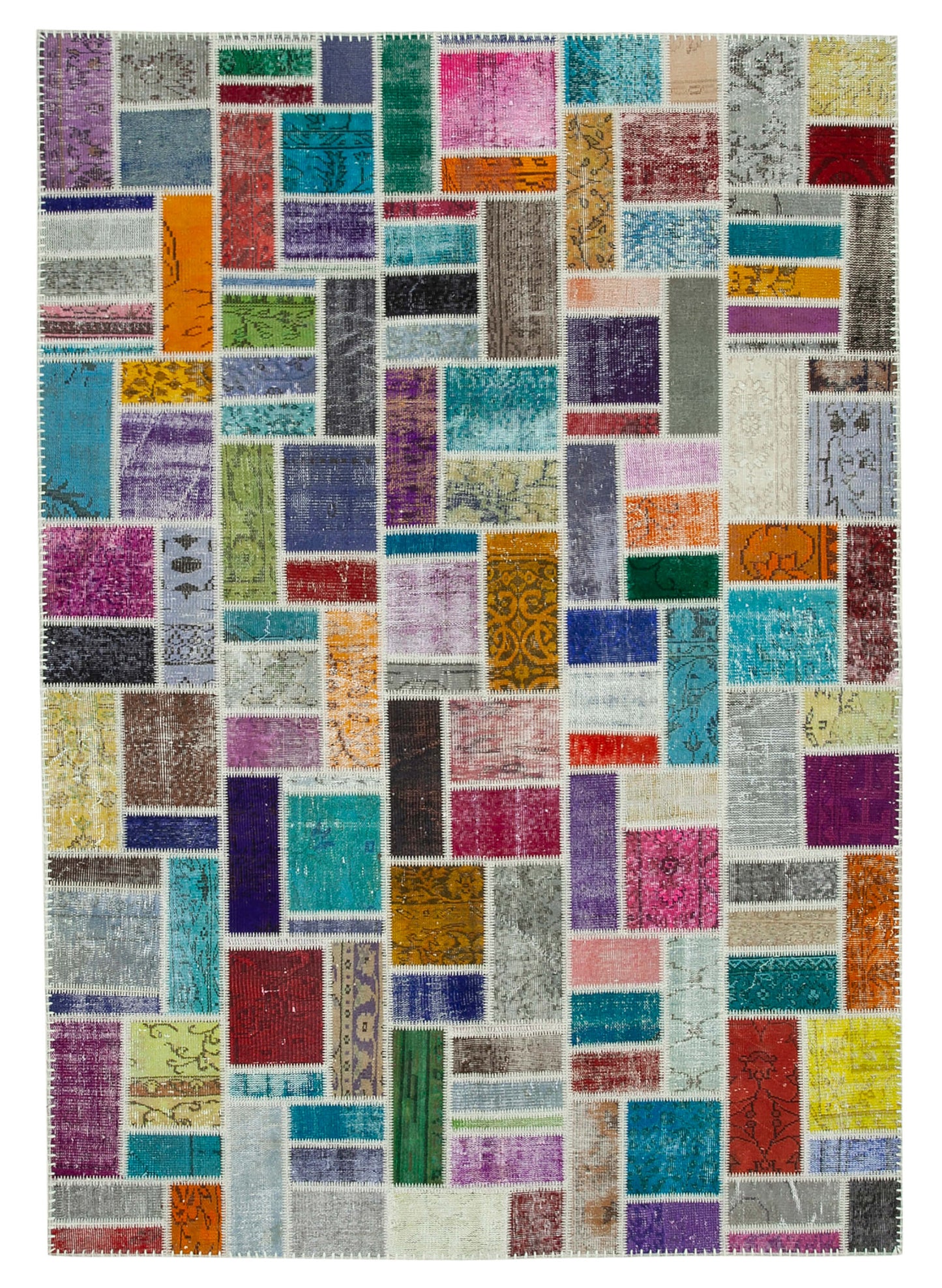 7x10 Multicolor Modern Patchwork Rug - 29626
