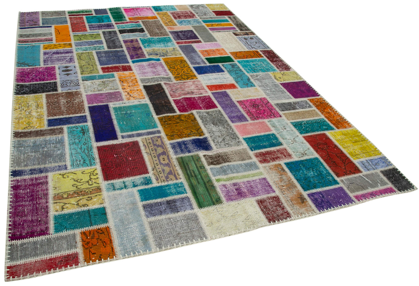 7x10 Multicolor Modern Patchwork Rug - 29626