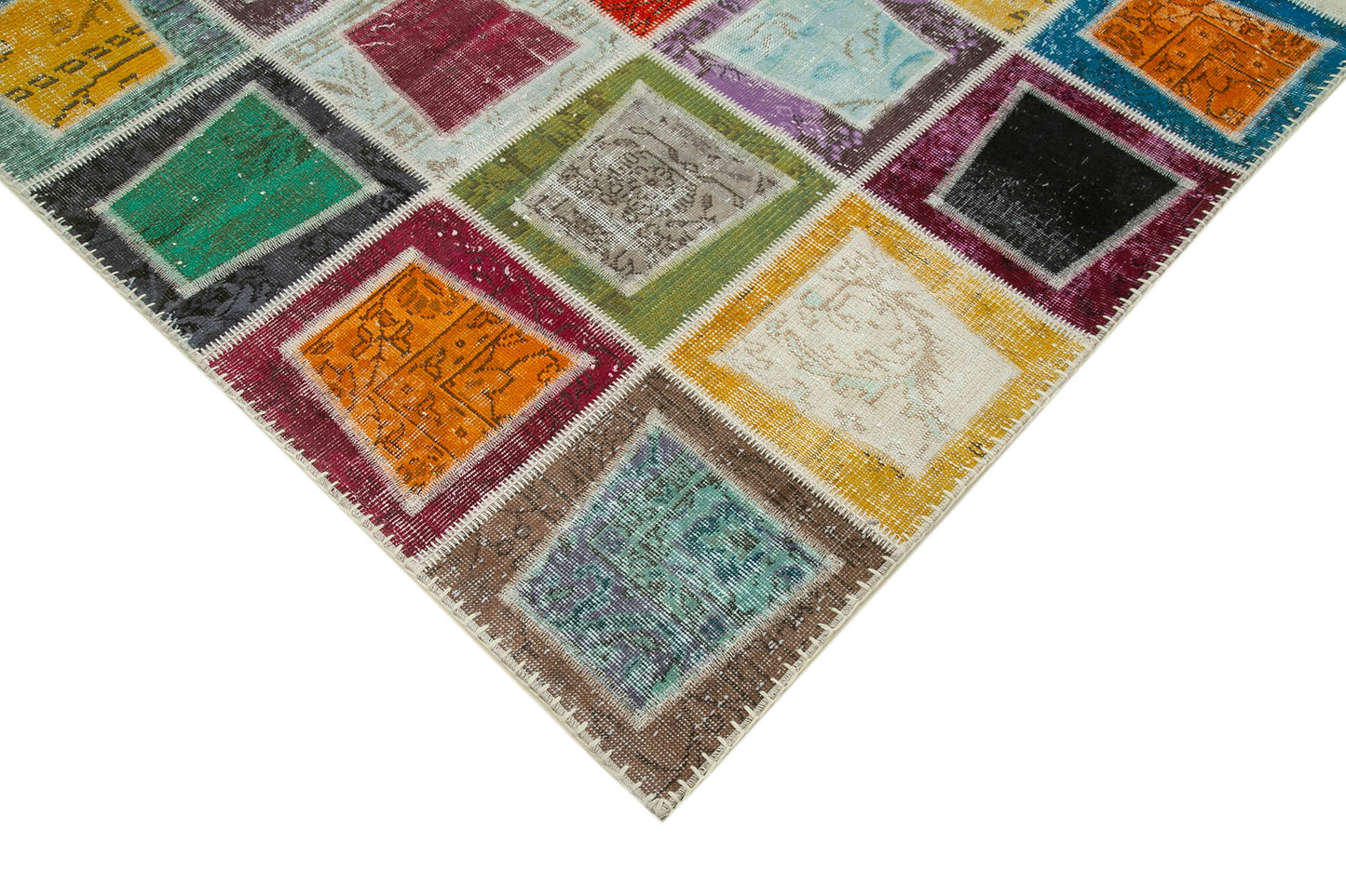 7x9 Multicolor Modern Patchwork Rug - 29636