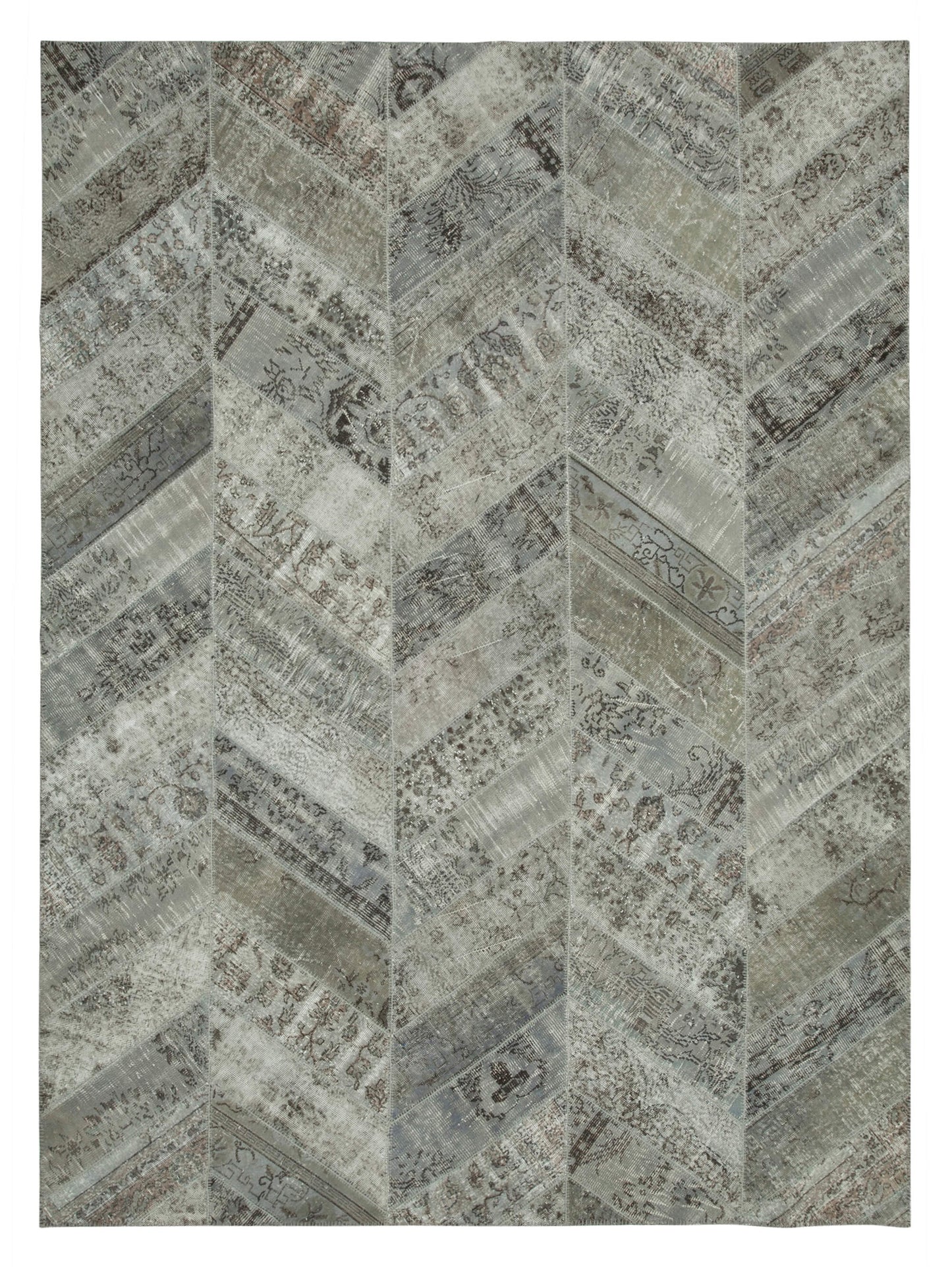 9x12 Grey Modern Patchwork Rug - 29682