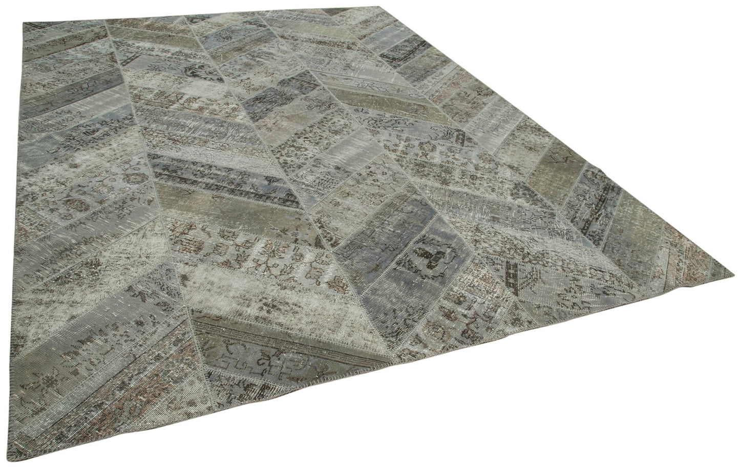 9x12 Grey Modern Patchwork Rug - 29682