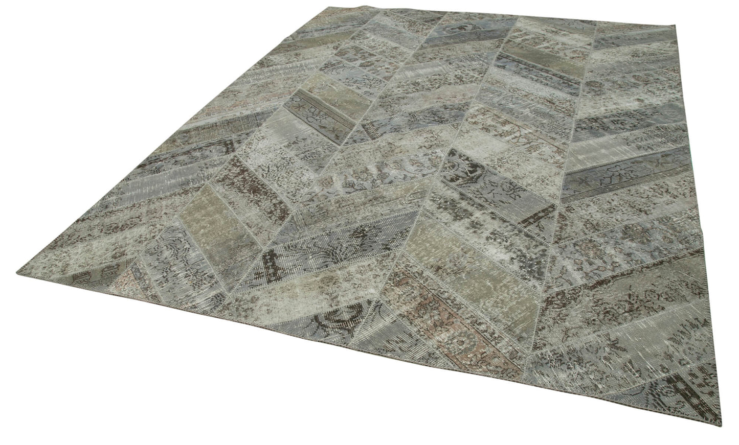 9x12 Grey Modern Patchwork Rug - 29682