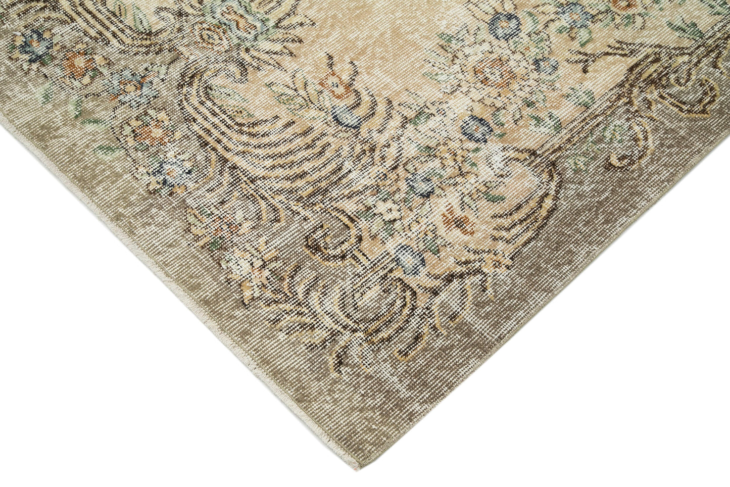 4x8 Beige Turkish Vintage Area Rug - 29780
