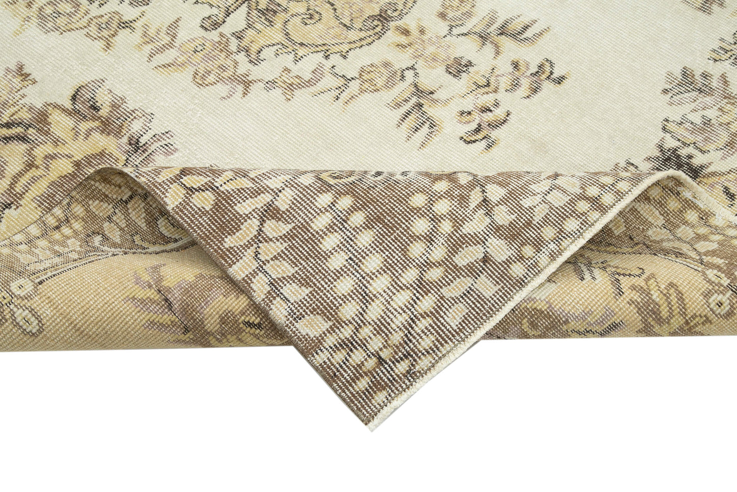 6x9 Beige Turkish Vintage Area Rug - 29787