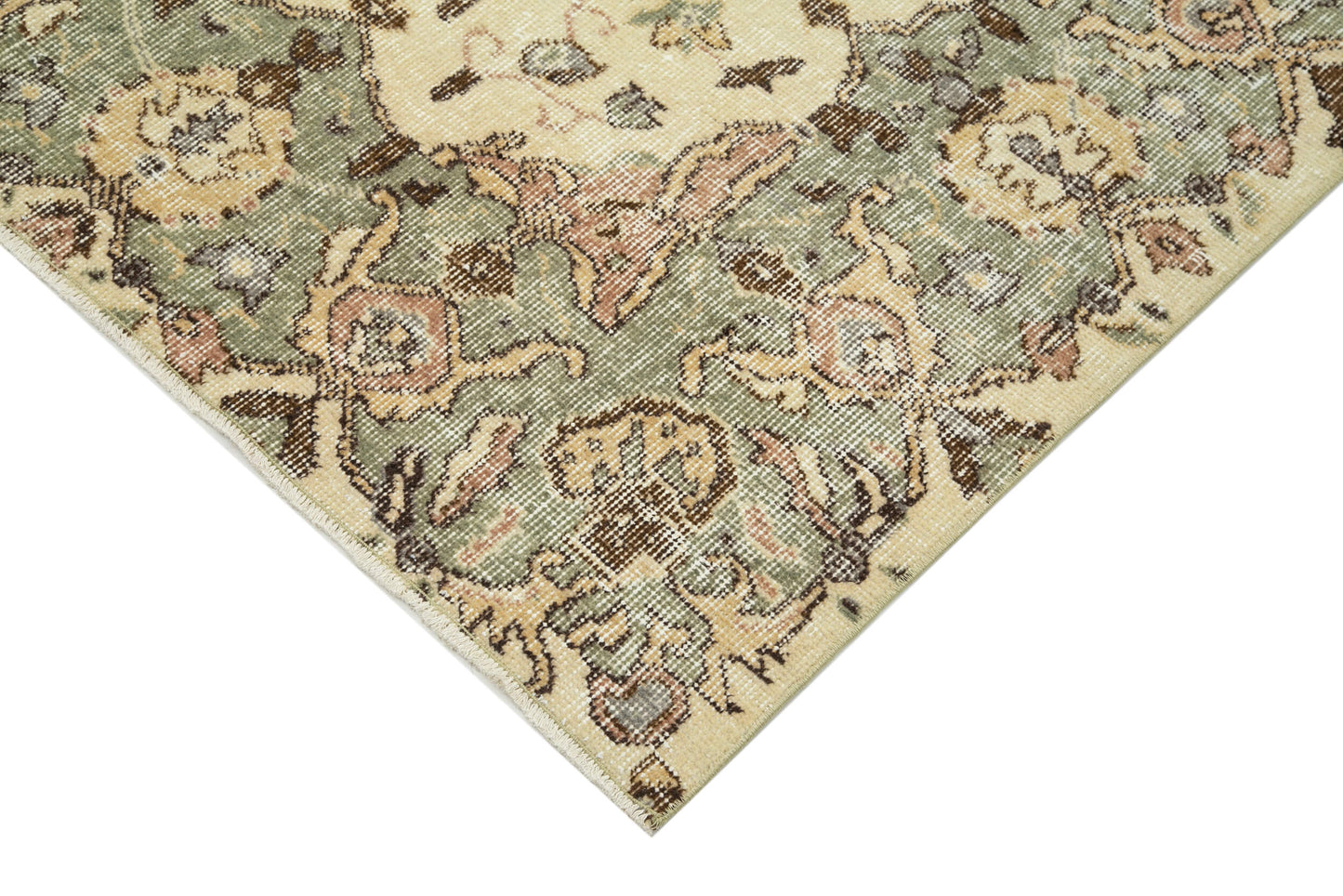 5x9 Beige Turkish Vintage Area Rug - 29792