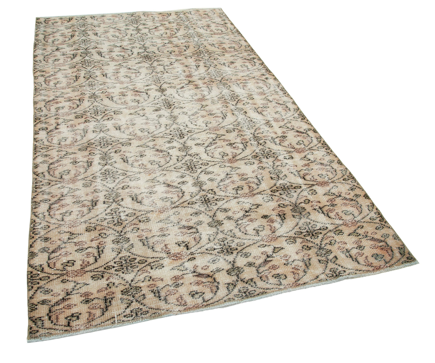 4x8 Beige Turkish Vintage Area Rug - 29810