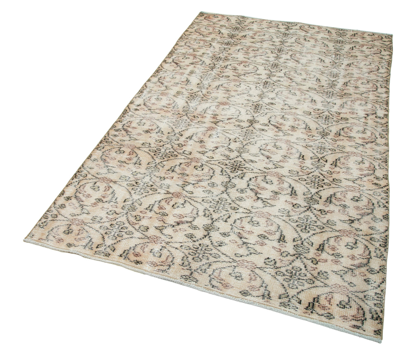 4x8 Beige Turkish Vintage Area Rug - 29810
