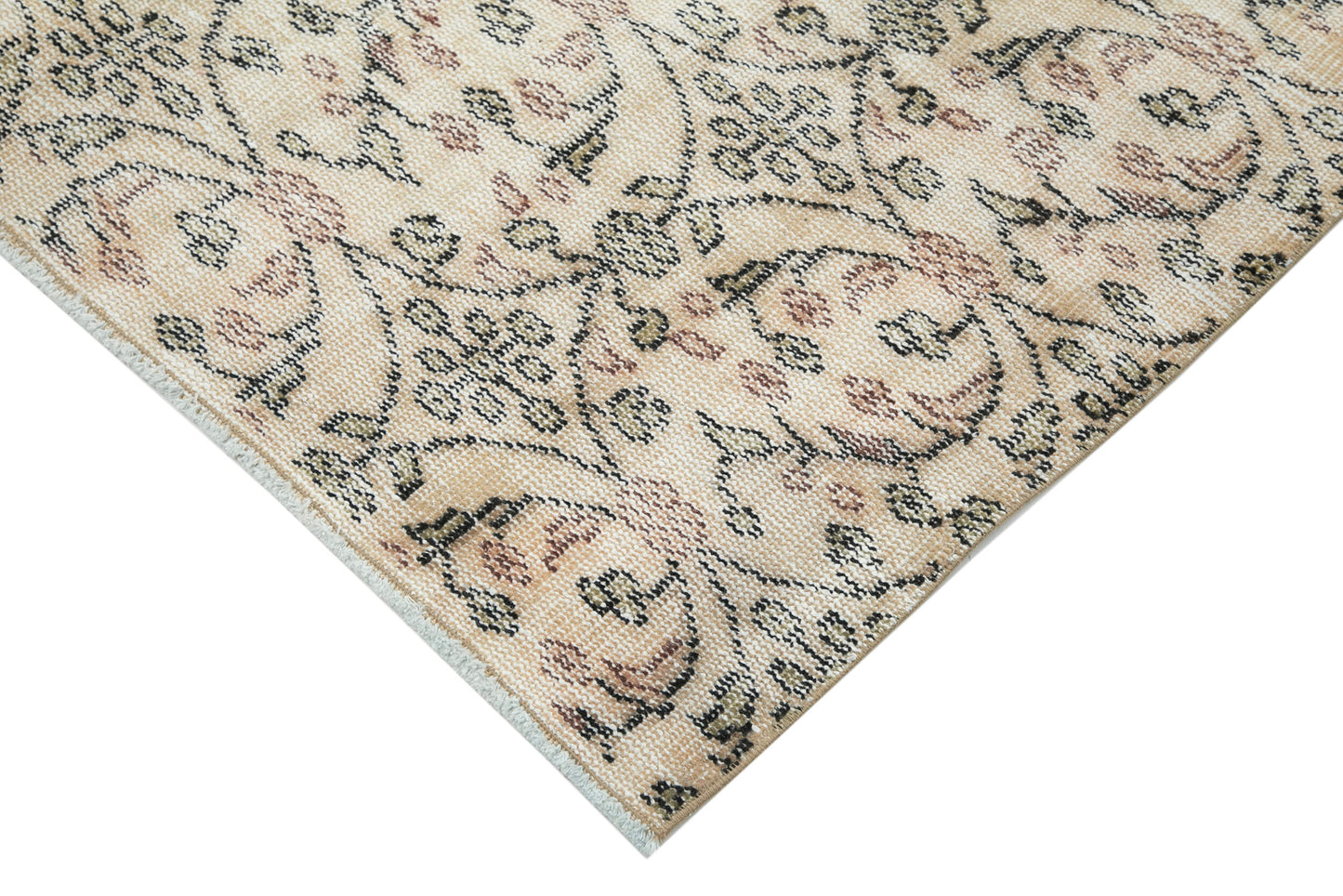 4x8 Beige Turkish Vintage Area Rug - 29810