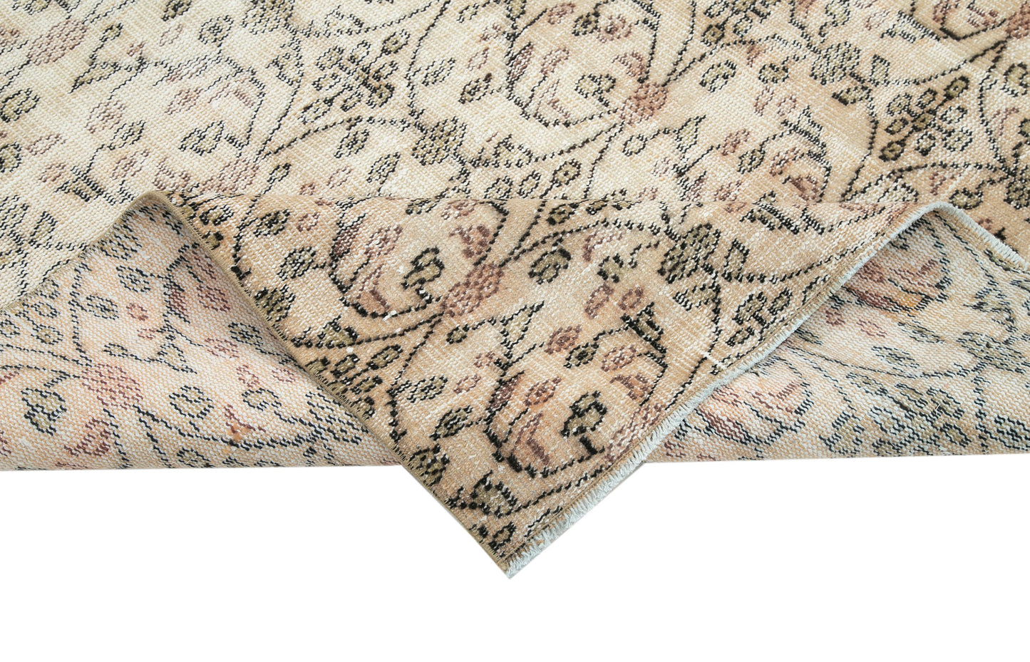 4x8 Beige Turkish Vintage Area Rug - 29810