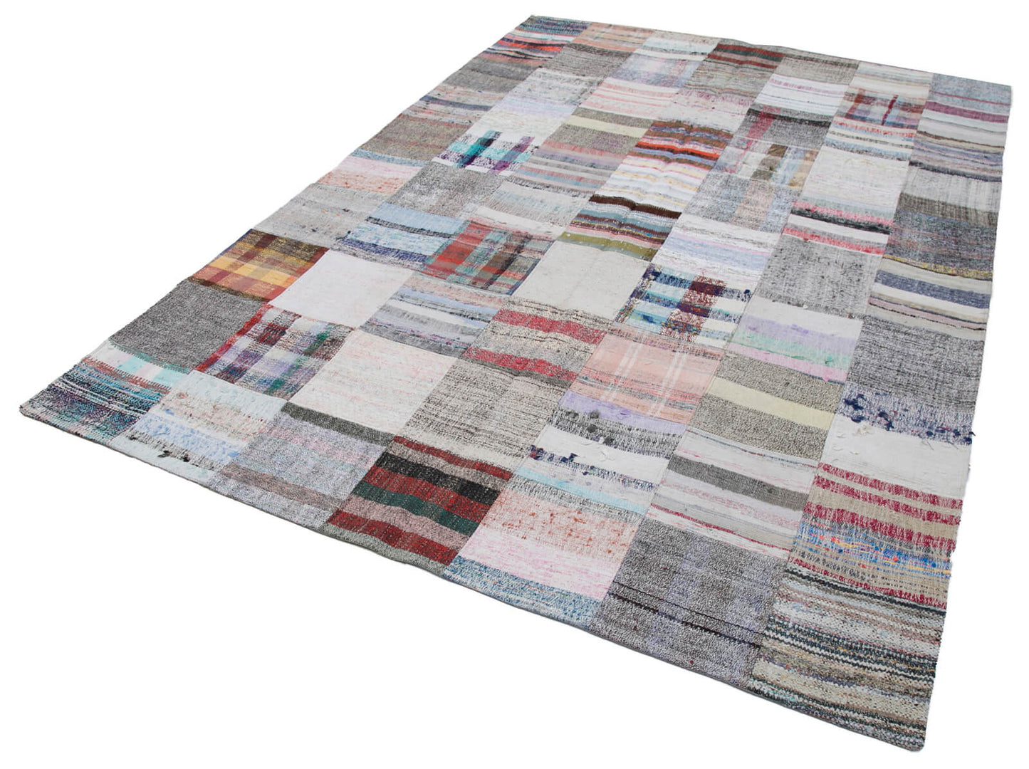 7x10 Multicolor Kilim Patchwork Rug - 30224