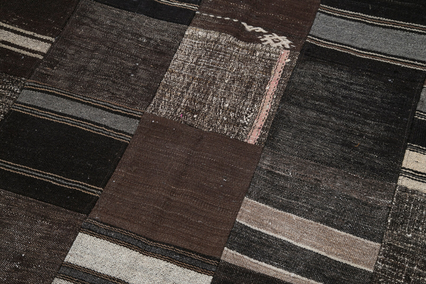 7x10 Brown Kilim Patchwork Rug - 30281