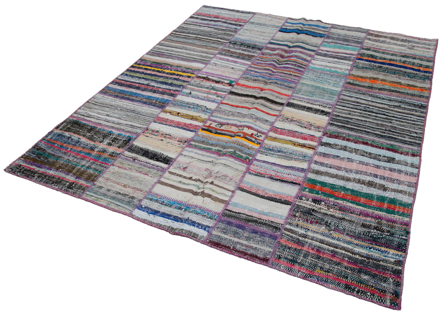 7x8 Multicolor Kilim Patchwork Rug - 30303